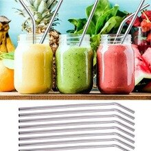 8 Pcs Drinking Straw Reusable Straws with Cleaner Brush Set High Quality Eco Friendly Stainless Steel Metal Straw For Mugs