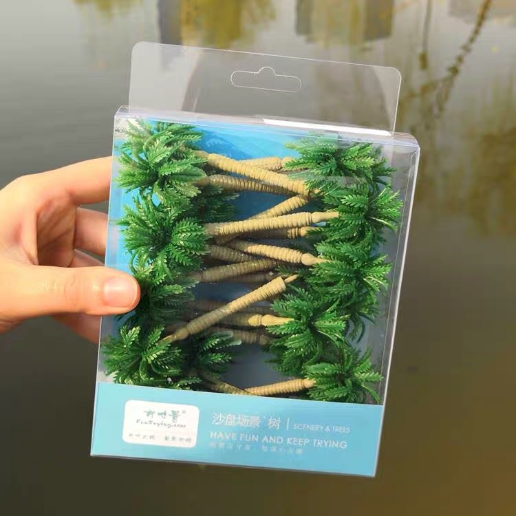 80mm,130mm 1:87 HO scale A pack of 8/24 Pcs Model Palm Tree landscape model train railway layout scenery DIY  miniature dioramas