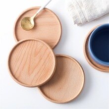 #81 Pcs Placemats Durable Walnut Wood Coaster Decor Square Round Heat Resistant Drink Mat Home Table Tea Coffee Cup PadCM