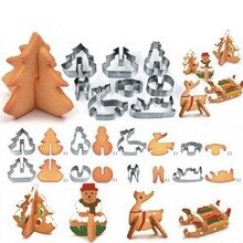 8PCS 3D Christmas Setting Stainless Steel Cake Decorating Cookie Set Biscuit Mold Fondant Stainless Steel Cookie