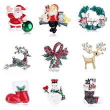 8Seasons Christmas Series Enamel Brooches Santa Claus New Year Fashion Jewelry Gift Clothing Pin Badge Dress Accessories,1 PC