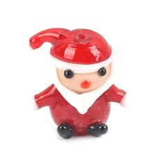 8Seasons Lampwork Glass Beads Christmas Snowman Deer Animal DIY Fashion Jewelry For Women Girls Party Gifts Accessories, 2PCs