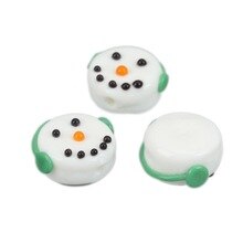 8Seasons Lampwork Glass Beads Doll Red/Green DIY Fashion Jewelry Gifts Accessories About 16mm x 15mm, Hole: Approx 2.1mm, 5 PCs