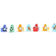 8Seasons Lampwork Glass Beads Sock At Random Flower About 16mm x 14mm, 29.5cm(11 5/8") long, 1 Strand (Approx 20 PCs/Strand)