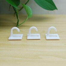 8pcs/set White Self Adhesive Plastic Square Hook Small Wall Mount Hanger Holder Hook for Home Kitchen Bathroom Drop Shipping