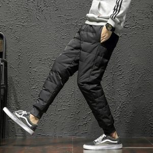 90% White Duck Down Pants Outdoor Camping Pants Waterproof Light and Warm Duck Down Trousers Large Size Straight Pants Man