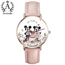 90th Anniversary Minnie Watch Women Quartz Watch Leather Ladies Watches Kobiet Zegarka Reloj Mujer kids clock fashion gift