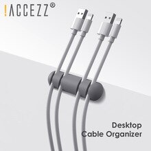 !ACCEZZ 5pcs USB Cable Organizer Earphone Mouse Cord Silicone Clip Phone Cables Line Desktop Line Wire Winder Holder Management