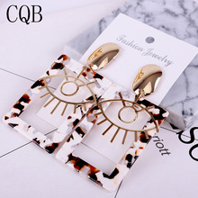 Acrylic earrings 2019 Boho Acetate Round pendant Women Big Long Drop Dangle earings Fashion Jewelry Bohemian Dangle Accessories