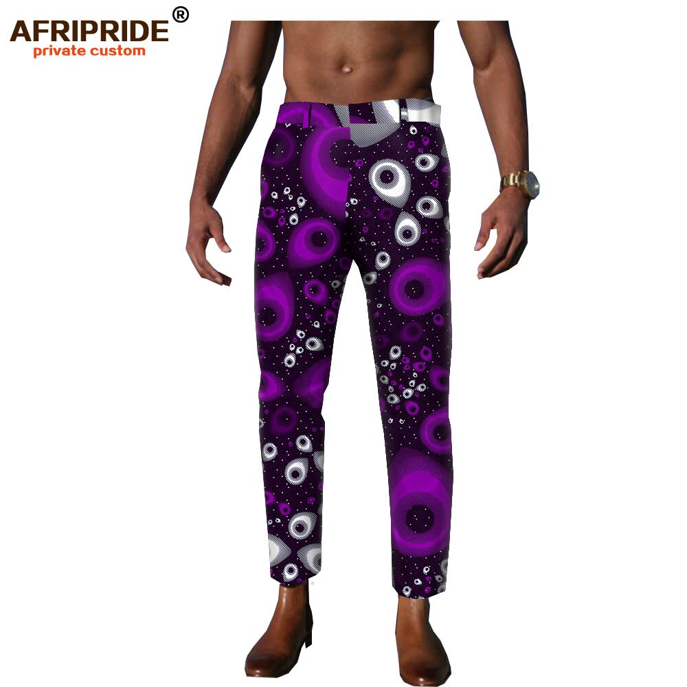 African men clothing ankara print pants ankle length streetwear track pants with pockets floral dashiki wear AFRIPRIDE A1911001
