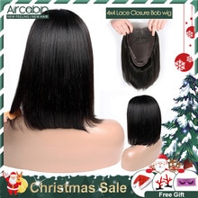 Aircabin 4x4 Short Lace Closure Human Hair Wigs 8"-16" Bob Wig For Black Women Natural Color Peruvian Low Ratio Non-Remy Hair