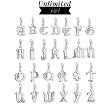 Alphabet Charms Letter A-Z Pendants 925 Sterling Silver Jewelry Accessories for Thomas Style Bracelets Necklaces Women Men Gifts