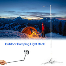 Aluminum Alloy Lamp Holder Outdoor Portable Folding Hanging Multifunctional Selfie Stick Camping Lamp Tent Bracket Lamp Holder