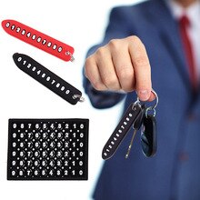 Anti-lost Phone Number Plate Car Keychain Pendant Auto Vehicle Phone Number Card Key Ring Car Interior Decoration Family Gift