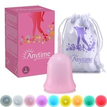 2015 Anytime Brand Wholesale Reusable Medical Grade Silicone Menstrual Cup Feminine Hygiene Product Lady Menstruation Copo AMC01