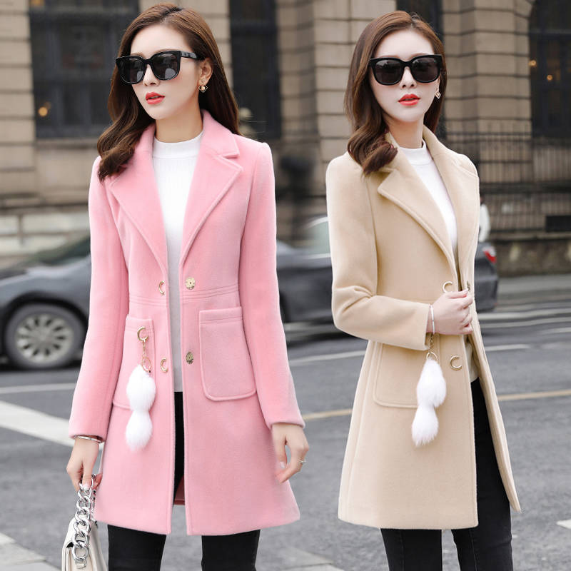 Autumn Winter Blends Woolens Overcoat Female Coat Jackets Women Plus size Coat Women's Wool Coats Long Tops Female 2019 Fashion