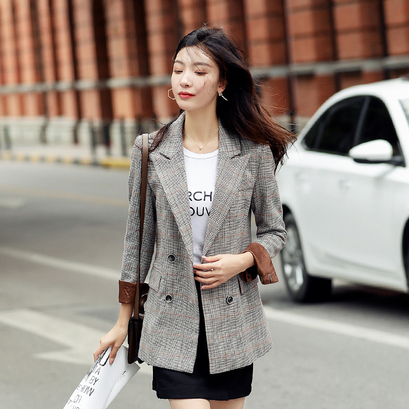 Autumn and winter women's blazer 2020 new Korean professional office jacket casual small suit Retro fashion interview coat