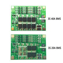 BMS 3S 40A 20A 11.1V 12V 18650 Lithium Battery BMS Protection Board Charger PCB Li-ion BMS With balanced Module For Drill Motor