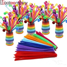 BalleenShiny 100pcs/set DIY Twisted Plush Stick Toys Kids Coloful Shilly-Stick Children's Educational Toys Random Color