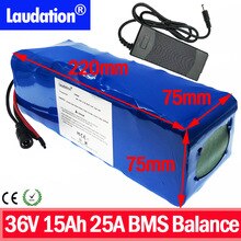 Bateria 36V 25A BMS with 42V Charger 15Ah/15000mAh BMS 21700 36V Li ion Battery Pack for Electric Scooter powerful Electric Bike