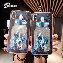 Beautiful Glitter Wishing bottle  Dynamic Liquid Quicksand Case For iphone 6 6s 7 8 plus Soft silicone case for X XS MAX XR capa