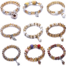 Beautiful yellow series Beaded bracelet Natural stone crystal beads glass bead beads jewelry making temperament Gentle jewelry