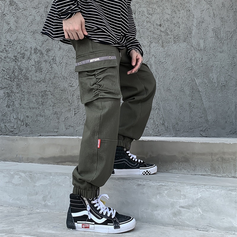 Big Pocket Design Cargo Pants Men Sweatpants 2020 Spring Loose Hip Hop Harem Pants Men Joggers Trousers Man Japanese Streetwear