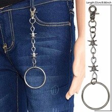 Big Ring Pendant Pants Key Chain Wire Brambles Keychains Barbed Wire Keychain HipHop Key Chains Accessories