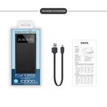 Black A1 10000mA 5V Wear-resistant Scratch-proof with LED Lighting Dual USB Output Power Bank Supply For Mobile Phone