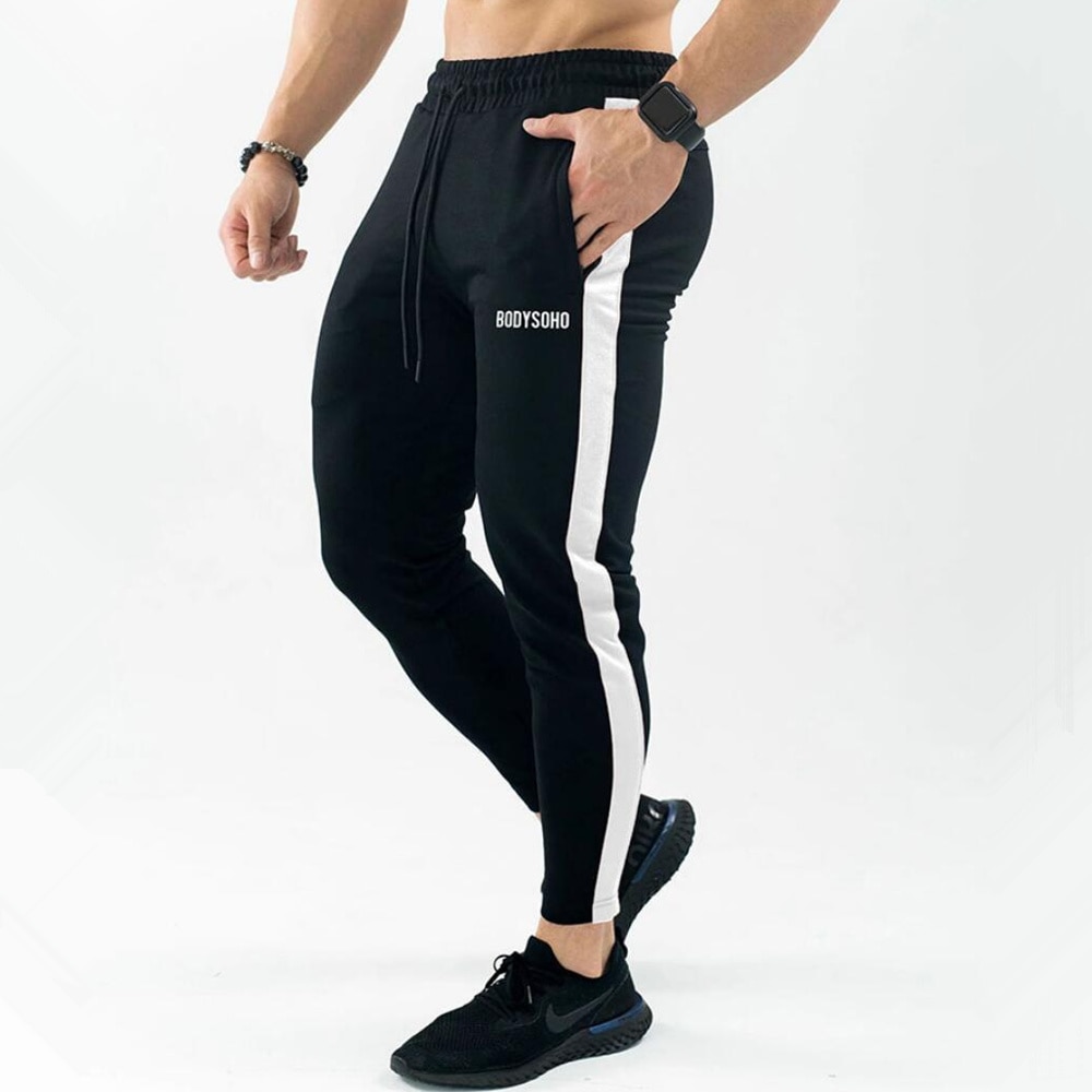 Black Joggers Sweatpants Men Casual Skinny Pants Cotton Trackpants Gyms Fitness Workout Trousers Male Sportswear Pencil pants
