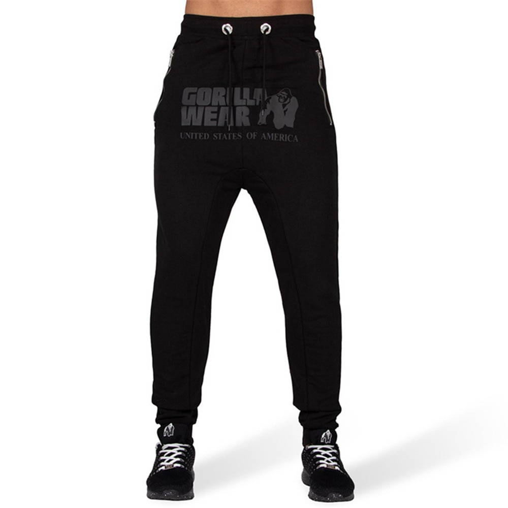 Black Print Joggers Sweatpants Men Casual Pants Cotton Trackpants Gyms Fitness Workout Trousers New Male Sportswear Pencil pants