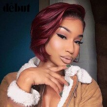 Bob Lace Front Wigs Brazilian Lace Front Human Hair Wigs For Women Debut Human Wigs With Bangs Ombre Short Bob Wig Free Shipping