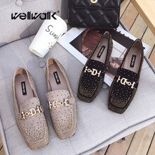 Brand Buckle Loafers Women Flat Shoes Rhinestone Square Toe Female Winter Fashion Moccasin Ladies Slip On Designer Oxford New