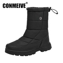 Brand Non-slip Waterproof Men Snow Boots Outdoor Winter Boots Plus Velvet Keep Warm Soft Cotton Mens Shoes Big Size 36-46