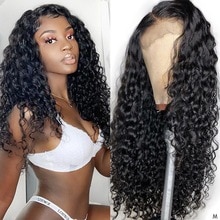 Brazilian Hair Water Wave 13x4 Lace Front Human Hair Wigs With Baby Hair Pre Plucked For Black Women Braided Up 150% Remy Hair