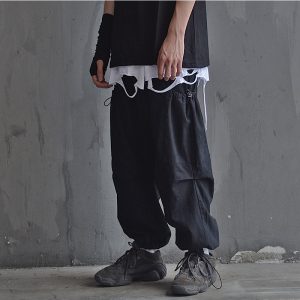 Bungee Cord Ankle Banded Pants Designer Mens High Street Kanye Hiphop Pants Fashion Cargo Pencil Pants