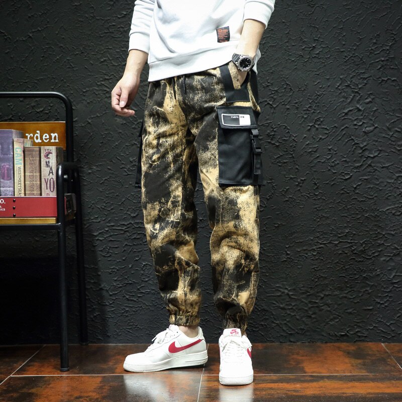 Camo Pants Men's Fashion Print Casual Multi-pocket Overalls Men Joggers Sweatpants Streetwear Wild Loose Trousers Mens M-5XL