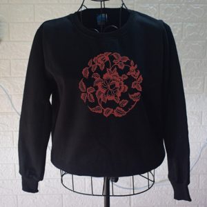 Casual Flower Graphic Print Sweatshirt Lady O-neck Long Sleeve sweatshirt Unisex Fall / Winter Pullover