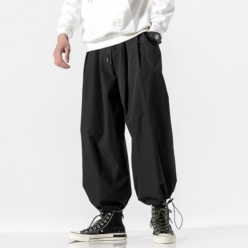 Casual Joggers Pants Men's Fashion Solid Color Loose Wide Leg Pants Men Streetwear Wild Hip-hop Trousers Mens Sweatpants M-5XL