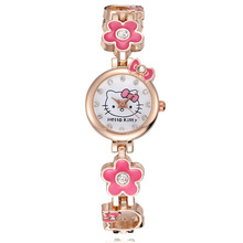Children's Hello Kitty Women Watch Ladies Metal Fashion Girls Watches Kids Bracelet Wrist Watch Quartz Clock Gift montre enfant