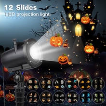 Christmas LED Projector Rotating Stage Light Spotlights With 12 Patterns Waterproof IP65 Christmas Party Decoration Supplies