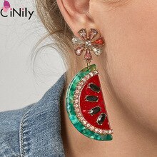 CiNily 2019 Fashion Summer Watermelon Earring Resin Beads Fruit For Women Earrings FH8930