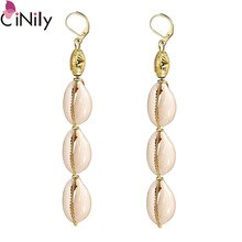 CiNily 2019 Ocean Series Vintage Shell Gold For Women Jewelry Clip Drop Summer Earrings FH8903