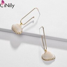 CiNily 2019 Ocean Series Vintage Shell Yellow Gold Jewelry Summer For Women Wedding Party Birthday Gift Earrings FH8919