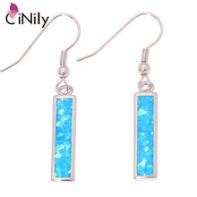 New ! Fashion & Elegant & Distinctive & Wholesale & Retail For Women Jewelry Blue Fire Opal Silver Dangle Earrings 1 5/8" OH3410