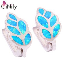 Christmas Gifts ! Wholesale Retail Jewelry Blue Fire Opal White Fire Opal 925 Sterling Silver Plated Earrings 22mm OH2406-07