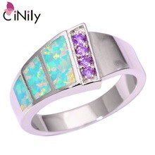 Green Fire Opal Amethyst Silver Ring Wholesale  Retail Hot Sell For Fashion Wedding Women Jewelry Ring Size 7 8 9  OJ8554