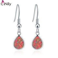 2014 New Style ! Wholesale & Retail For Women Jewelry Orange Fire Opal 925 Sterling Silver Plated Earrings 1 1/4" OH2280