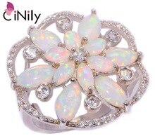 2015 ! Noble & Luxurious Wholesale & Retail For Women Jewelry White Fire Opal & Cubic Zirconia Silver Ring 8/9 OJ7186