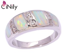 New ! Fashion & Wholesale & Retail For Women Jewelry White Fire Opal & Cubic Zirconia Silver Ring Size 4.5 6 7 8 9 10 11 OJ8164